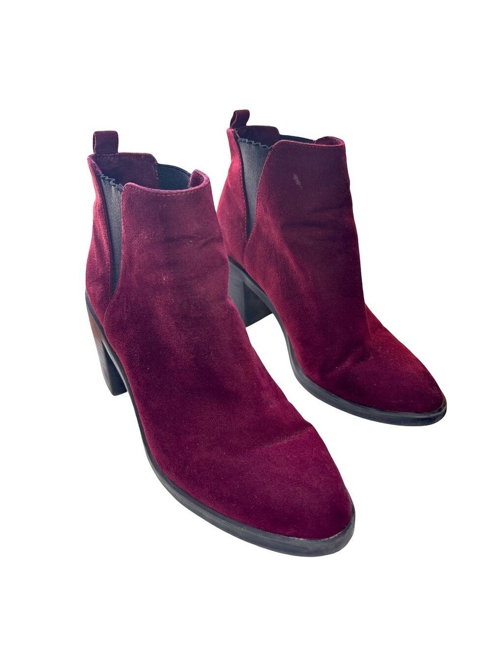 Stradivarius Dark Burgundy Ankle Booties 38 (7.5)